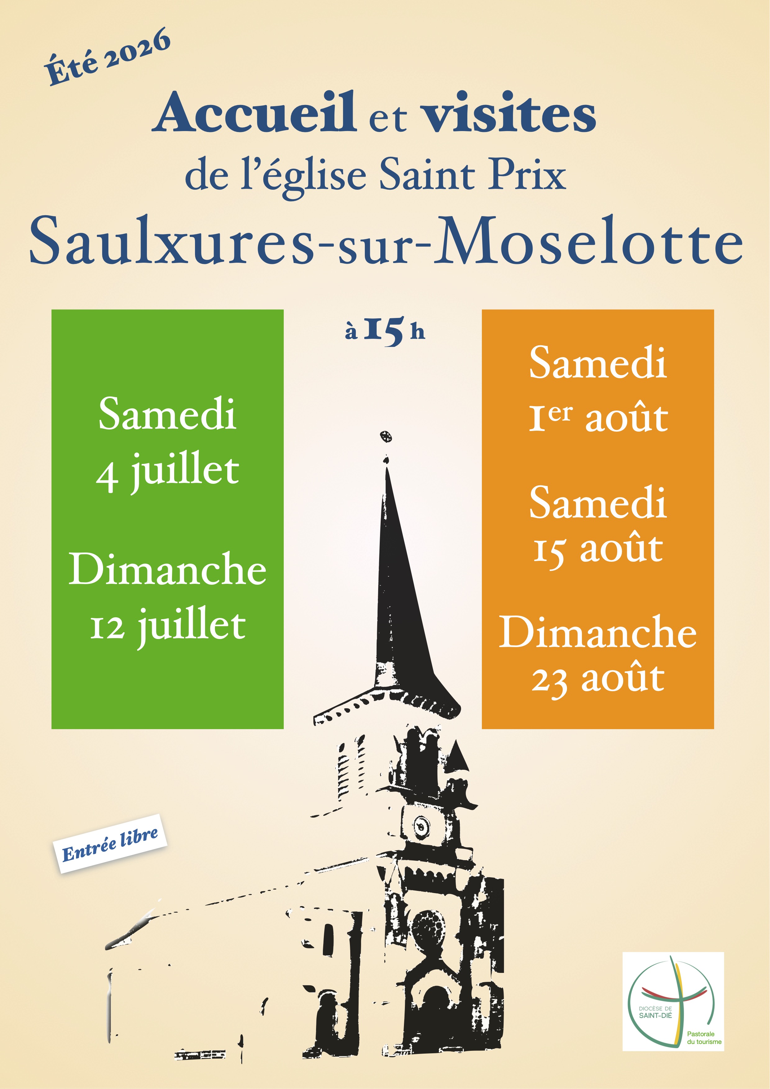 accueil église saulxures juillet et août 2026 affiche visites église saulxures